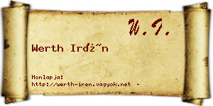 Werth Irén névjegykártya